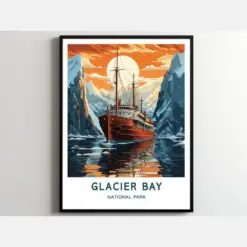 Glacier Bay Travel Print Wall Art Glacier Bay Wall Hanging Home Decor Glacier Bay Gift Art Lovers National Park Art Poster