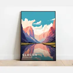 Glacier National Park Art Print | Mountain Landscape Poster | Nature Wall Art | Outdoor Decor | Travel Gift For Nature Lovers