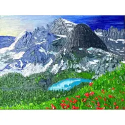 Glacier National Park Painting Original Impact Oil Art On Canvas Montana Lake Art Winter Art Landscape Wall Art Painting Hiking By Musa