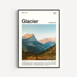 Glacier National Park Poster Glacier National Park Print National Park Art National Park Wall Art National Park Prints Travel Poster