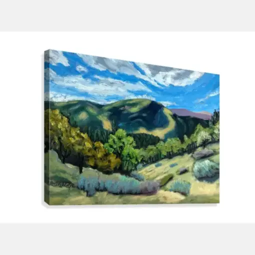 Glee Print Of Oil Painting By To Sutton Contemporary Oregon Mountain Range Impressionist Landscape Wall Art Modern Art