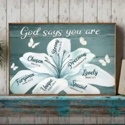 God Says You Are Poster Jesus Poster Butterfly Art God Poster Print Faith Poster Home Decor Jesus Wall Art