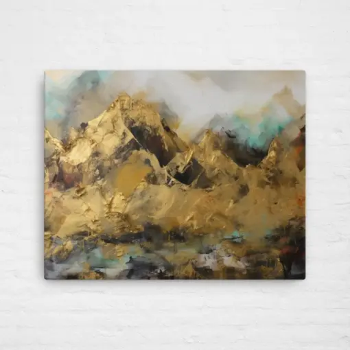 Gold | Gold Mountains | Landscape | Wall Art | Canvas | Colourful | Painting | Artwork | Prints