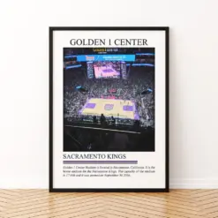 Golden 1 Center Stadium Wall Art | Golden 1 Canvas | Print Poster | Framed Poster | Nba Basketball Wall Art | Stadium Poster Gift