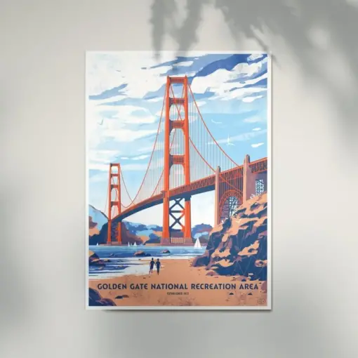 Golden Gate National Recreation Area Poster Retro Vintage Style Canvas Picture Gifts For Couples Home Wall Decor Not Frame