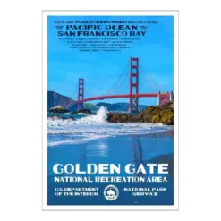 Golden Gate National Recreation Area Wa Style Poster | | Marin Headbands Poster | San Francisco Bay Poster | Ocean View Photography