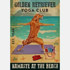 Golden Retriever Beach Yoga Club Namaste At The Beach