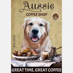 Golden Retriever Dog Coffee Shop