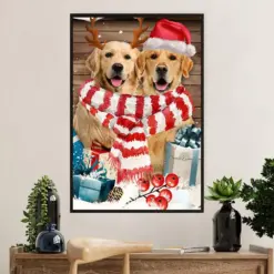 Golden Retriever Poster | Dog Christmas Gift | Wall Art Gift For Dog Puppies Lover