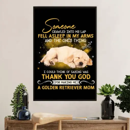 Golden Retriever Poster | From Dog To Mom | Wall Art Gift For Dog Puppies Lover