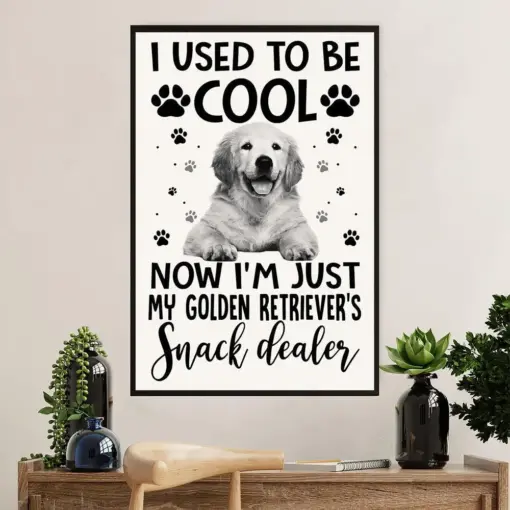 Golden Retriever Poster | Snack Dealer | Wall Art Gift For Dog Puppies Lover