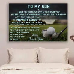 Golf Canvas And Poster | Dad&Mom To Son | Never Lose | Wall Decor