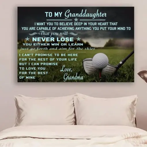 Golf Canvas And Poster Grandma To Granddaughter Never Lose Wall Decor