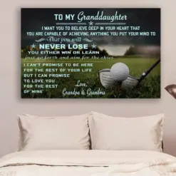 Golf Canvas And Poster Grandpa&Grandma To Granddaughter Never Lose Wall Decor