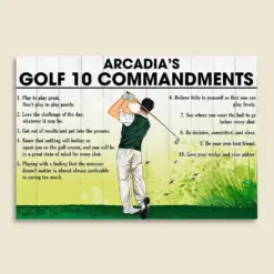 Golf Commandments Play To Play Great Personalized Wall Art - Poster & Canvas