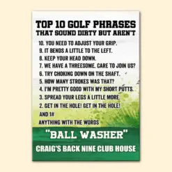 Golf - Custom Name Back Line Club House Poster - Top Golf Phrases - Poster & Canvas