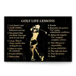 Golf Poster & Canvas, Golf Life Lessons Wall Art, Home Decor, Father's Day, Birthday Gift For Golfer, Dad, Husband, Boyfriend