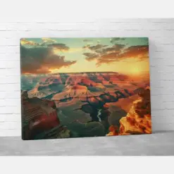 Grand Canyon Sunset Landscape Canvas - Desert Landscape Art - Desert Sunset Decor - Nature Wall Art - Free Shipping