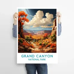 Grand Canyon Travel Print Wall Art Grand Canyon Wall Hanging Home Decor Grand Canyon Gift Art Lovers National Park Art Poster