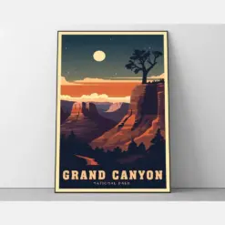 Grand Canyon Valley Grand Canyon Poster Grand Canyon Art Grand Canyon Wall Art Grand Canyon National Park Retro Travel Art