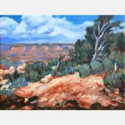 Grand Canyon Vista Arizona Original Painting 11 I National Park Western Landscape Impressionist Bright Colors Red Rocks Real