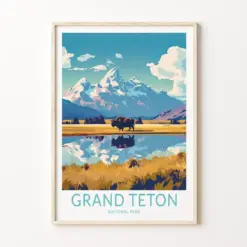 Grand Ten National Park Print Wall Art Grand Ten Poster National Park Wall Art Travel Travel Print Travel Gift