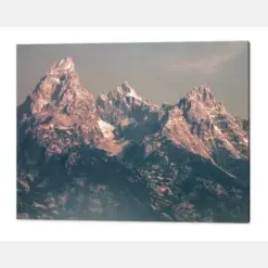 Grand Ten Peaks Vintage Mountain Landscape Classic National Park Jackson Hole Wyoming Rustic Wall Decor Beautiful Vista