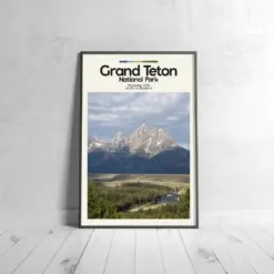 Grand Ten Poster - Oil Painting Technique | Usa National Park Wall Art | & Printed Travel Prints | Animalistic Home Decor