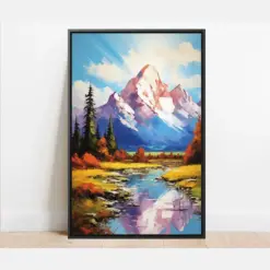 Grand Tons Artwork Prints Framed Prints Framed Canvas National Parks Wall Decor & Hanging Wyoming Art Print Travel Prints And Art