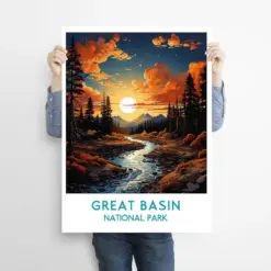 Great Basin Travel Print Wall Art Great Basin Wall Hanging Home Decor Great Basin Gift Art Lovers National Park Art Poster