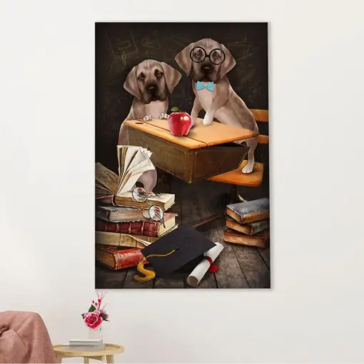 Great Dane Canvas Prints | Funny Dog Student | Wall Art Gift For Great Dane Puppies Lover