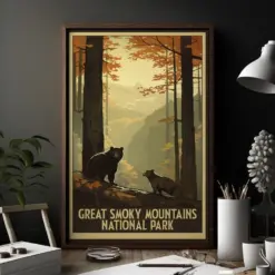 Great Smoky Mountain Travel Poster Print | National Park Poster | Wall Art | The Smokies Gift Idea