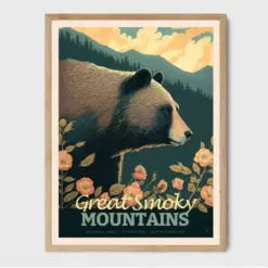 Great Smoky Mountains National Park Poster Print Vintage - Travel Memory Gift