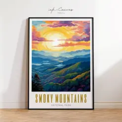 Great Smoky Mountains National Park Poster Smoky Mountains Print Minimalist Decor Modern Wall Art Landscape Nature Wall Art Framed Prints