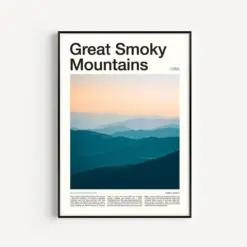 Great Smoky Mountains National Park Print Great Smoky Mountains Wall Art Great Smoky Mountains Poster Great Smoky Mountains Poster Art