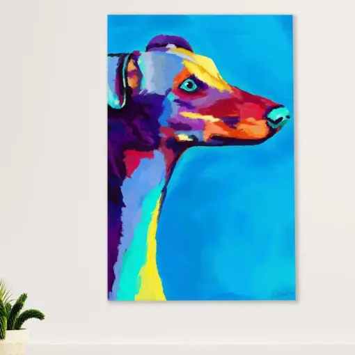 Greyhound Dog Canvas Prints | Colorful Dog Painting | Wall Art Gift For Greyhound Puppies Lover