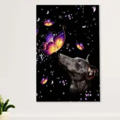 Greyhound Dog Canvas Prints | Dog Butterfly | Wall Art Gift For Greyhound Puppies Lover