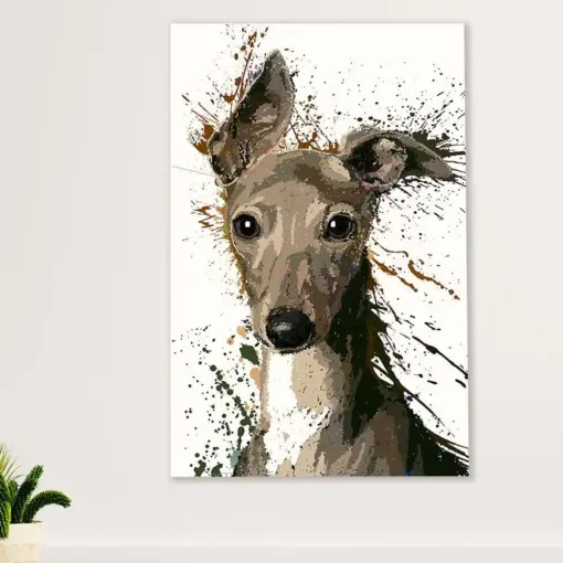 Greyhound Dog Canvas Prints | Dog Painting Art | Wall Art Gift For Greyhound Puppies Lover