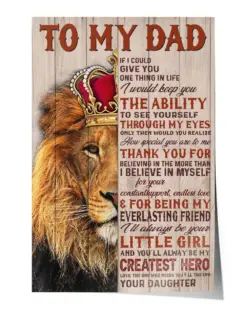 Family Poster Daughter to My Dad Lion King Poster Unframed - Satin Portrait Poster