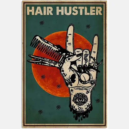 Hairdresser Hair Hustler Hair Stylist Moon Vintage Women Cutter