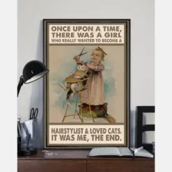 Hairstylist And Cat Loves Canvas Prints Once Upon A Time There Was A Girl Vintage Wall Art Gifts Vintage Home Wall Decor Canvas