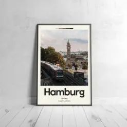 Hamburg Poster - Oil Painting Technique | European Wall Art | & Printed Travel Prints | Animalistic Home Decor