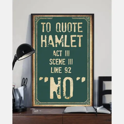 Hamlet Quote Funny Poster To Quote Hamlet "No" Vintage Room Home Decor Wall Art Gifts Idea