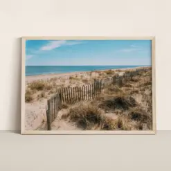 Hamptons Beach Print New York Beach Large Wall Art Framed Print East Hamptons Beach Hamptons Beach Fence Hamptons Photography