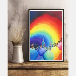 Happy Pride Colorful Rainbow Poster Vintage Room Home Decor Wall Art Gifts Idea