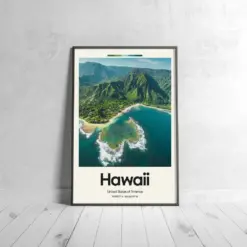 Hawaii State Poster - Oil Painting Technique | United States Wall Art | & Printed Travel Prints | Animalistic Home Decor