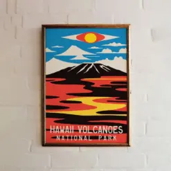 Hawaii Volcanoes National Park Poster - Minimalist Print | Printed Poster | Retro Usa Travel Wall Art | 24 I 20 I 18 I 16 I 20