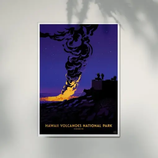 Hawaii Volcanoes National Park Poster Retro Vintage Style Canvas Picture Gifts For Couples Home Wall Decor Not Frame