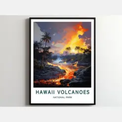 Hawaii Volcanoes Travel Print Wall Art Hawaii Volcanoes Wall Hanging Home Decor Hawaii Volcanoes Gift Art Lovers National Park Art Poster