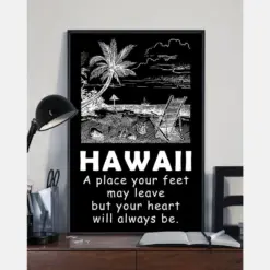 Hawaii Your Heart Will Always Be Canvas Prints Vintage Wall Art Gifts Vintage Home Wall Decor Canvas